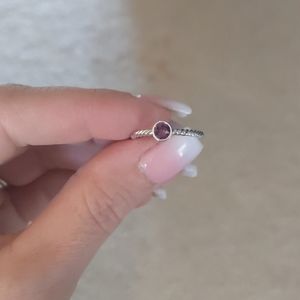 Touchstone crystal February birthstone ring